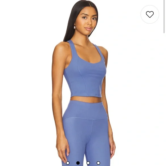 NWT Beyond Yoga Set: Powerbeyond Midi Legging Cropped Tank Hazy Peri Periwinkle - Picture 4 of 7